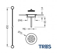 ACCESORIOS PARA VALVULA LAVABO TRES GRIFERIA